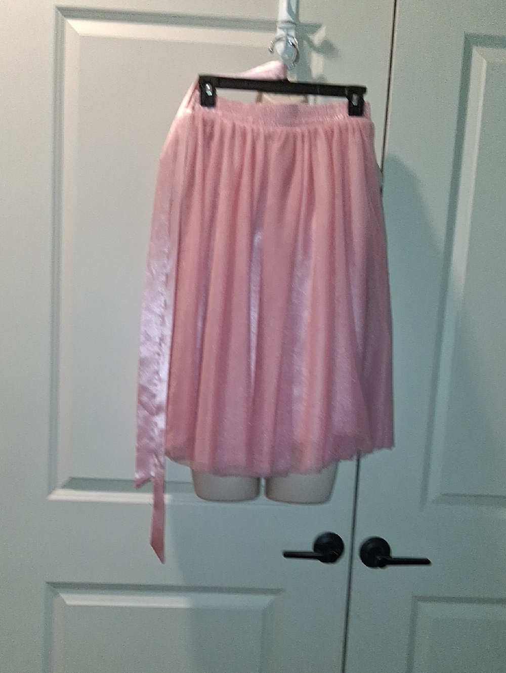SIZE M PINK SHEER MESH CIRCLE SKATER SKIRT
